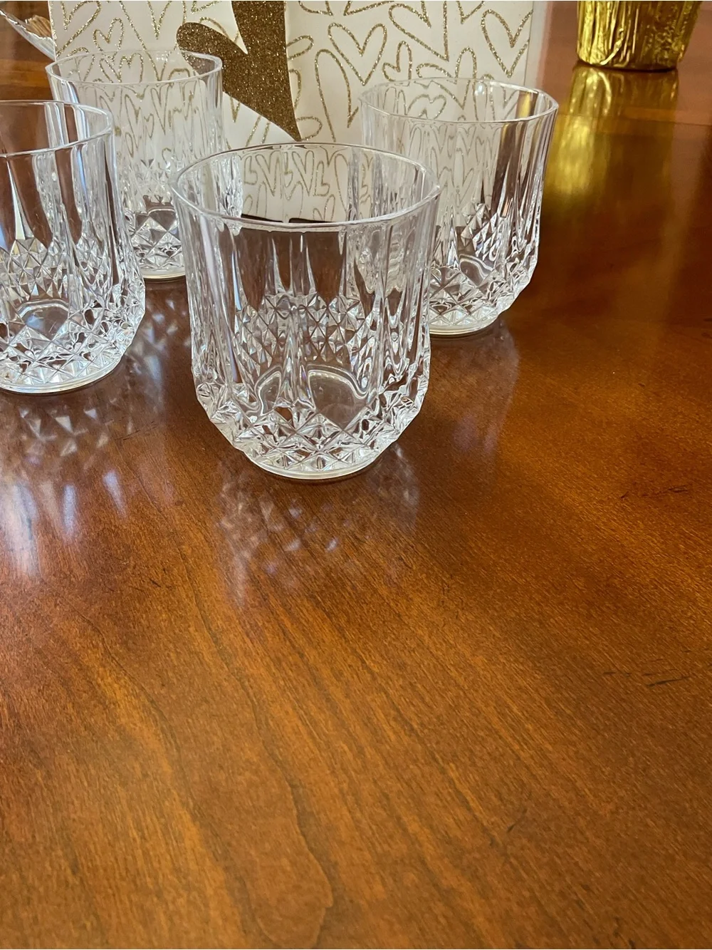 Set 4 Cristal D'Arques Longchamp Crystal Old Fashioned Glasses France 3.75” tall
